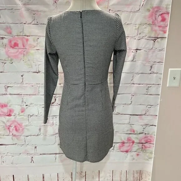 Abercrombie & Fitch Women's Long Sleeve Black /White Gingham Plaid Dress XS NWT - Picture 7 of 12